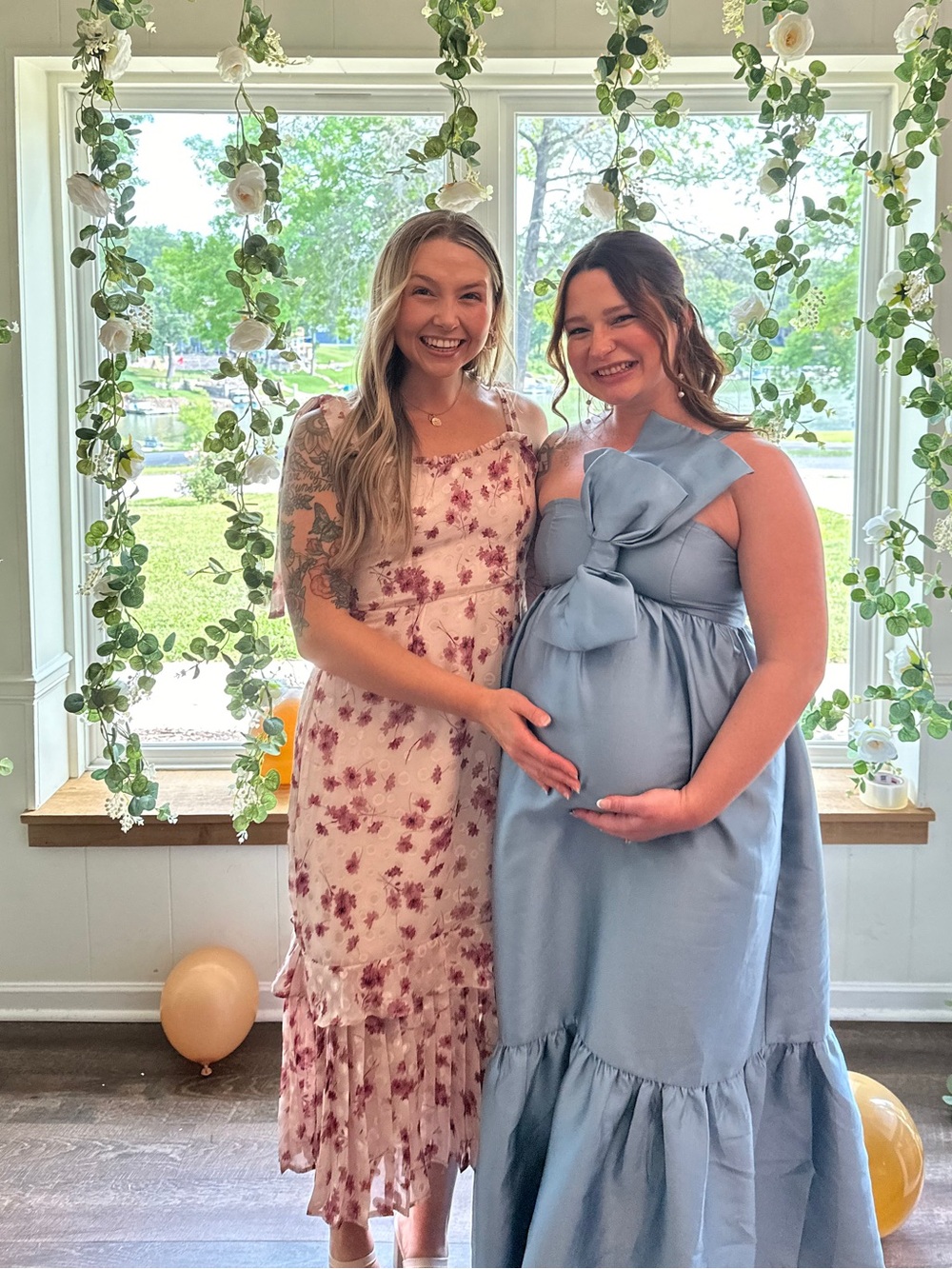 Lulu's Cream Midi Dress with Pink Floral Print